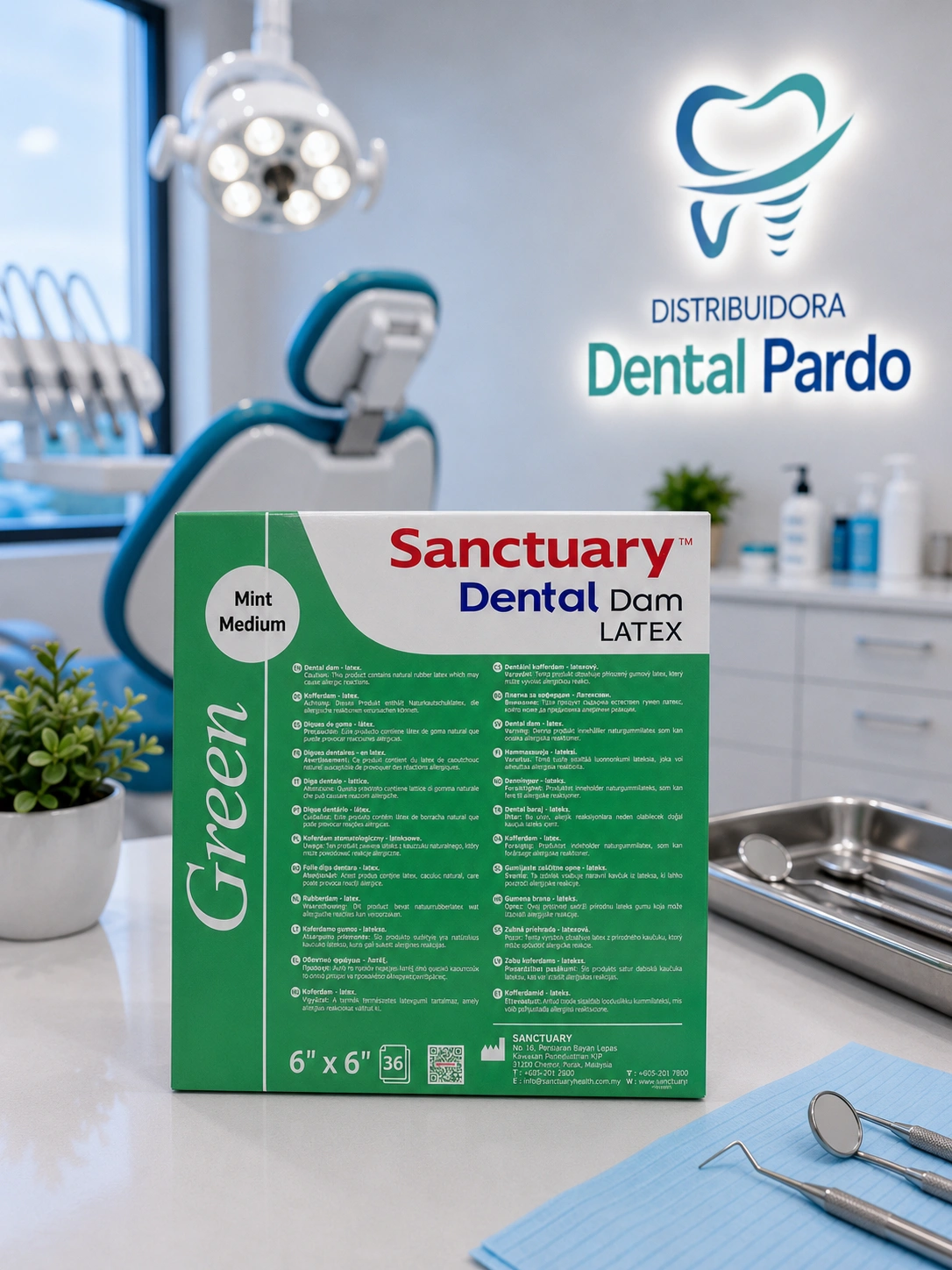 Sanctuary Dental Tela De Caucho 6 X 6