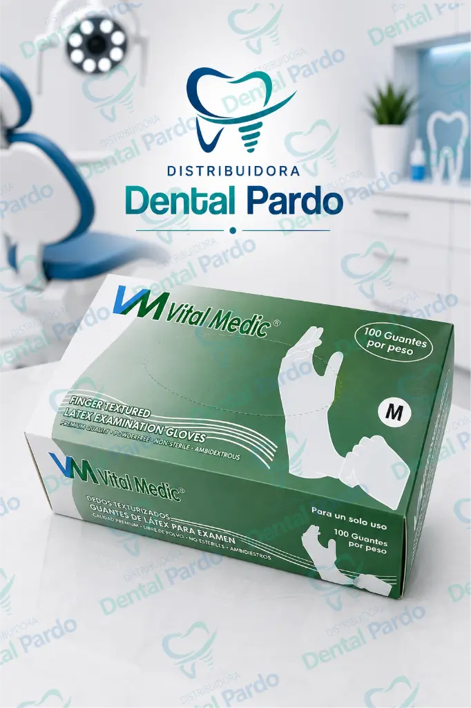 Guantes De Látex Vital Medic® Sin Polvo | Talla M | Caja X 100 Unidades