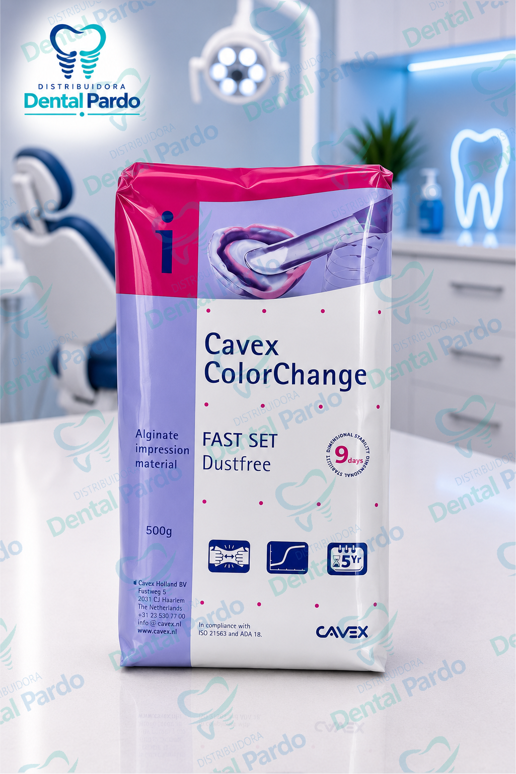 Cavex Colorchange® | Alginato De Impresión Dental Cromático | 500 G
