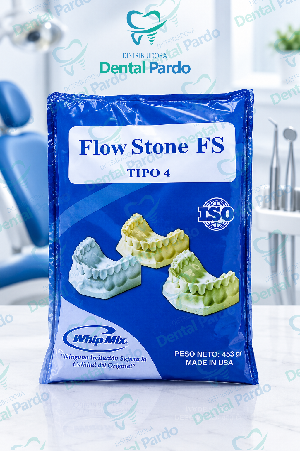 Yeso Tipo 4 Flow Stone Fs® Whip Mix | Fraguado Rápido | 453 G (1 Lb)