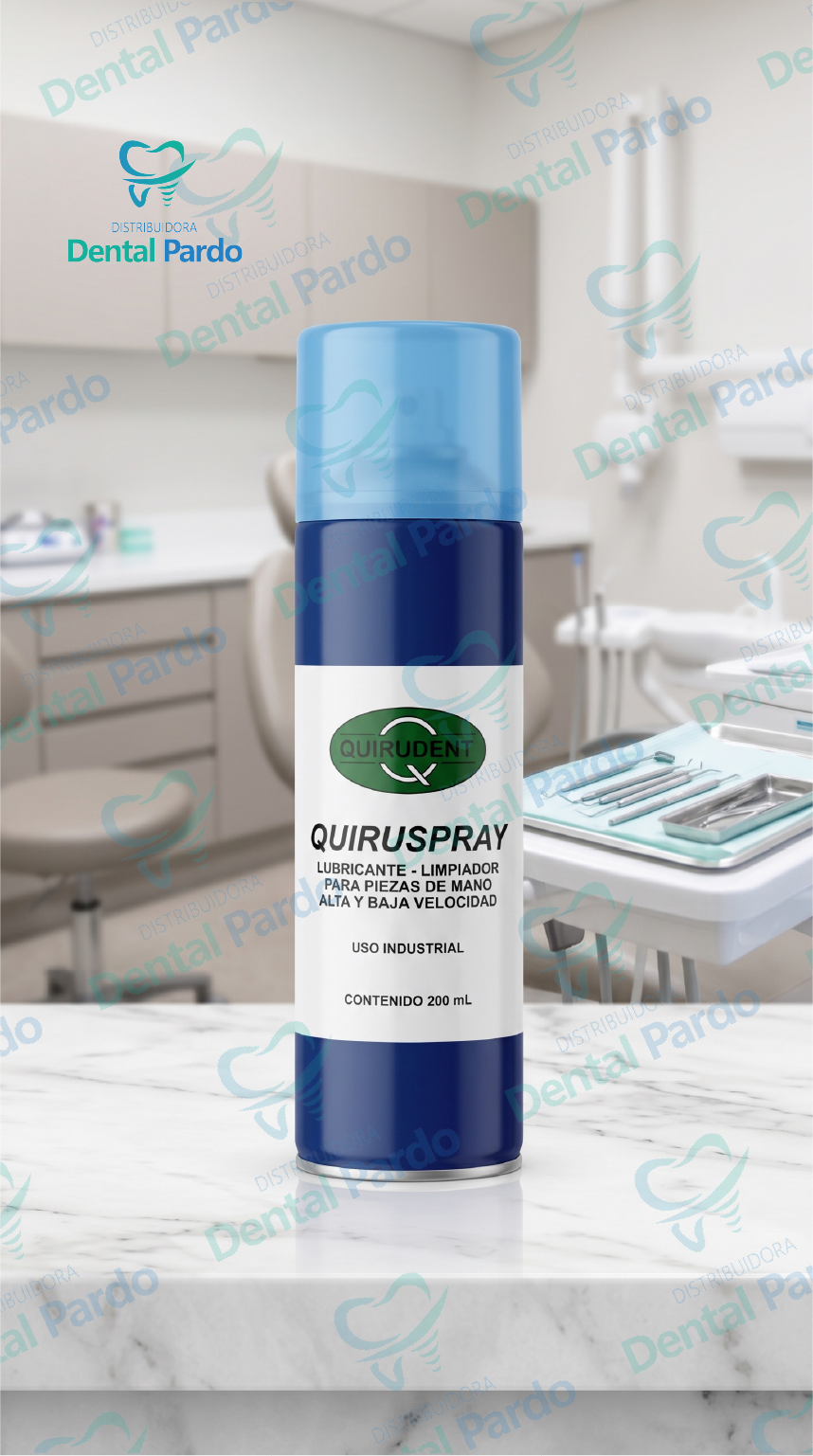 Lubricante Y Limpiador Quiruspray Quirudent | Para Piezas De Mano | Aerosol 200 Ml