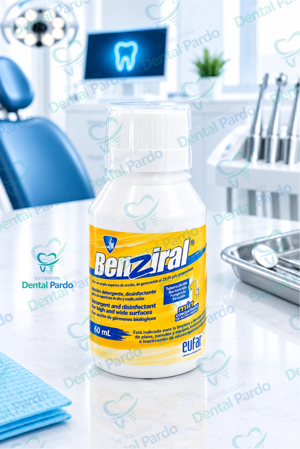 Benziral Eufar | Detergente Y Desinfectante De Superficies | Concentrado 60 Ml