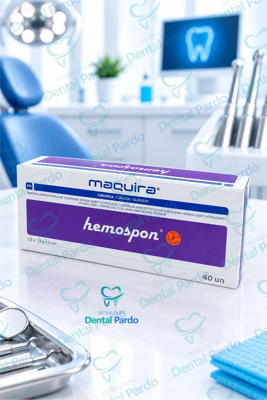 Hemospon Maquira | Esponja Hemostática De Colágeno 1X1X1 Cm | Caja X 40 Un