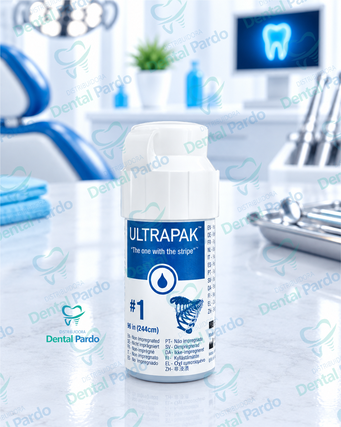 Hilo Retractor Ultrapak No Impregnado #1 (Azul) | 244 Cm