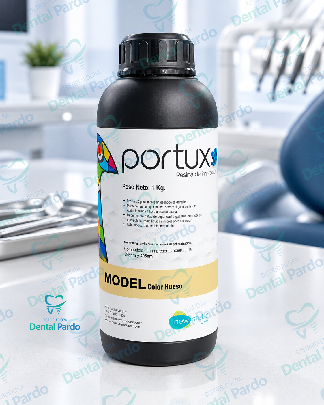 Resina De Impresión Portux 3D Model | Color Hueso | 1 Kg