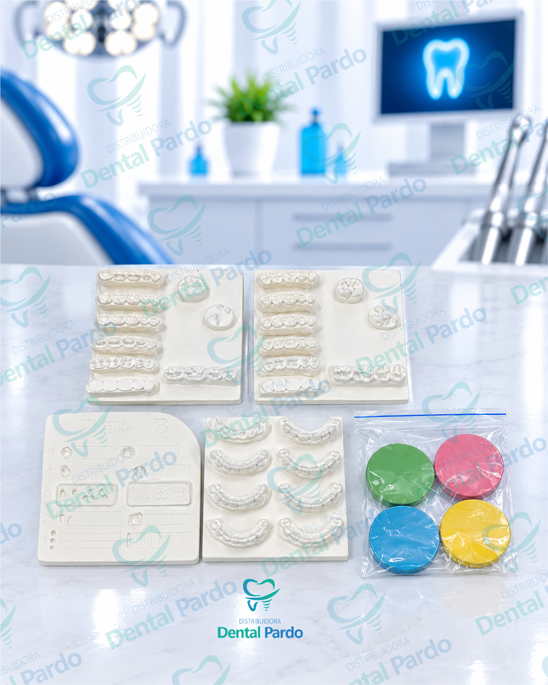Kit De Moldes Para Anatomía Dental | Placas Y Discos De Colores