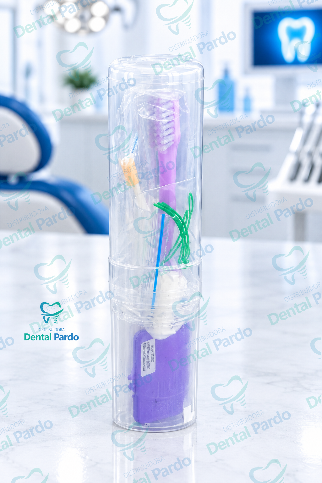 Kit De Higiene Oral Para Ortodoncia | Estuche Cilíndrico Transparente