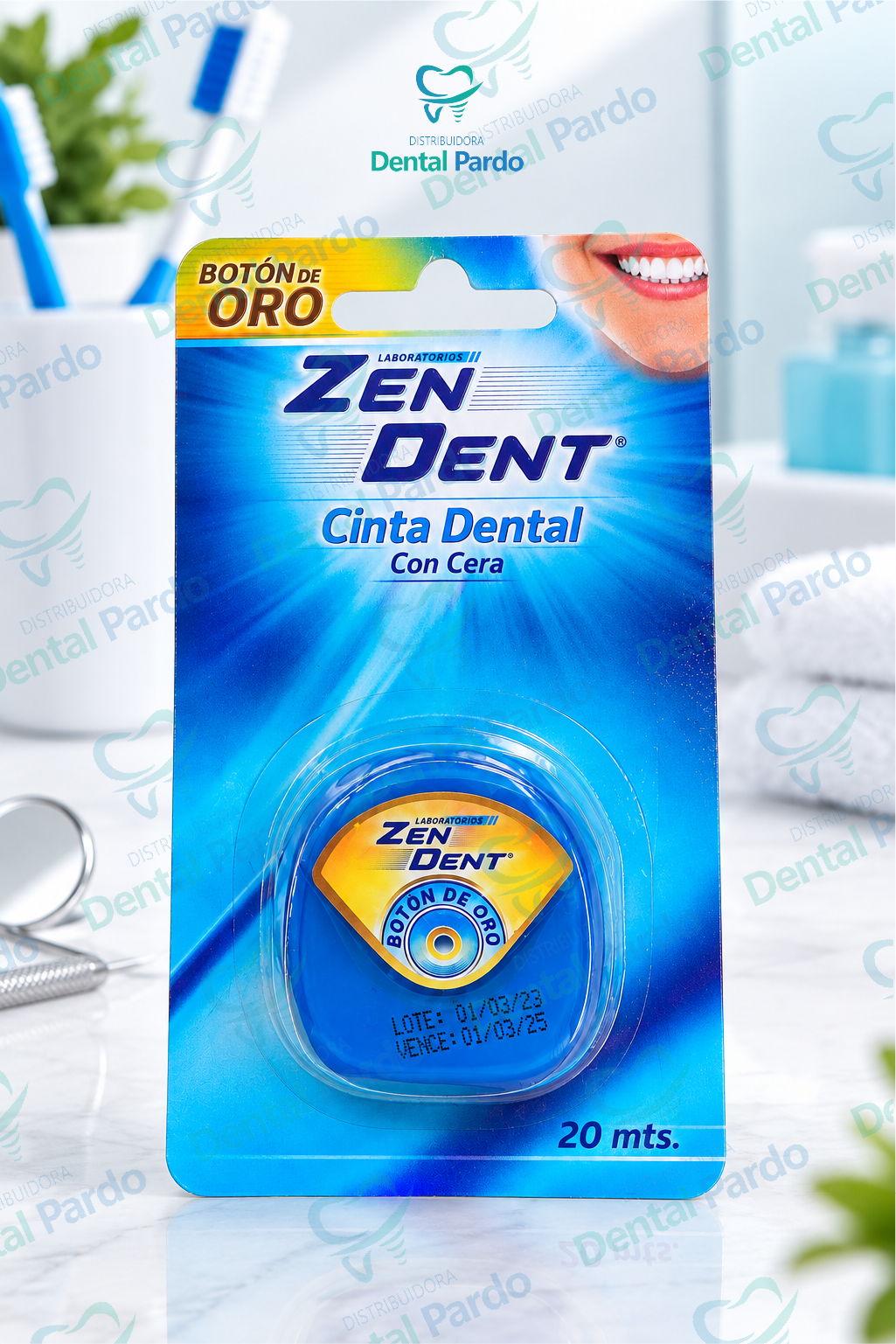 Cinta Dental Con Cera Zen Dent Botón De Oro | 20 Mts.