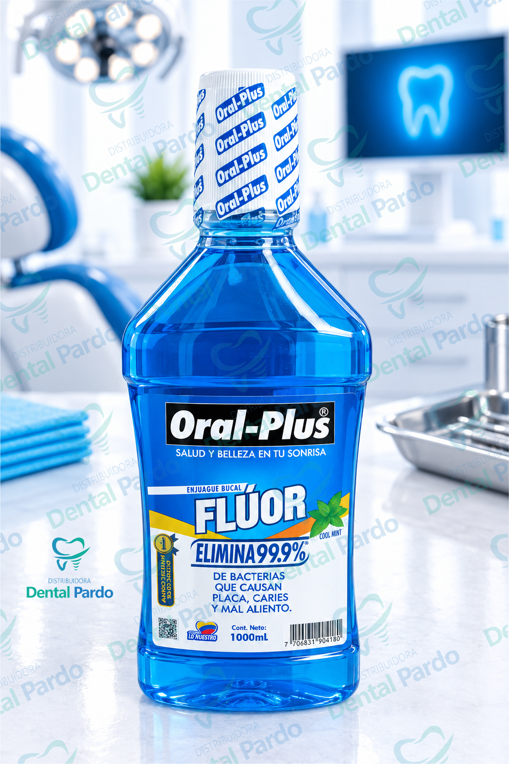 Enjuague Bucal Oral-Plus Flúor | Cool Mint | 1000 Ml