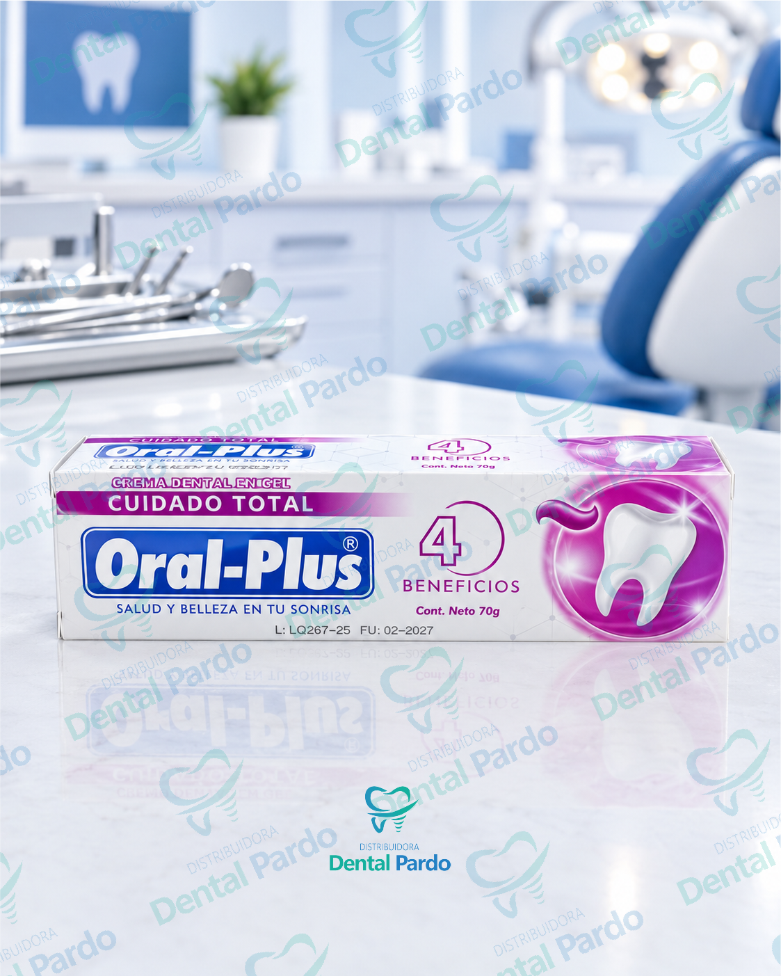 Crema Dental En Gel Oral-Plus Cuidado Total | 4 Beneficios | 70 G