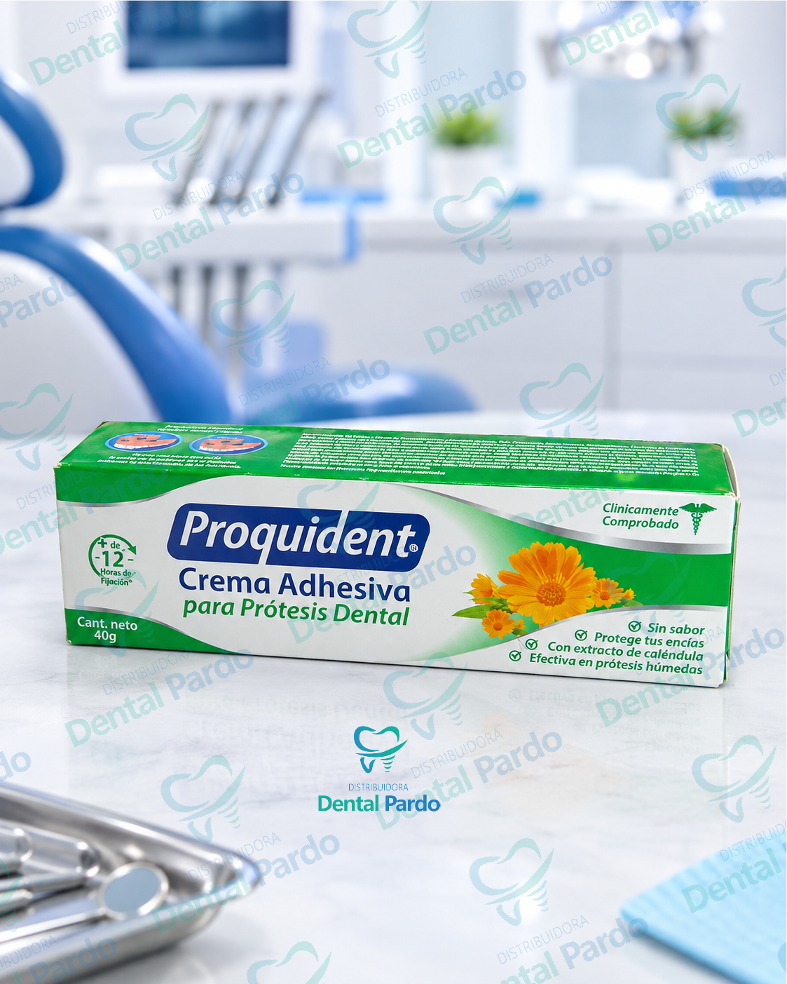 Crema Adhesiva Para Prótesis Dental Proquident | Sin Sabor | 40 G