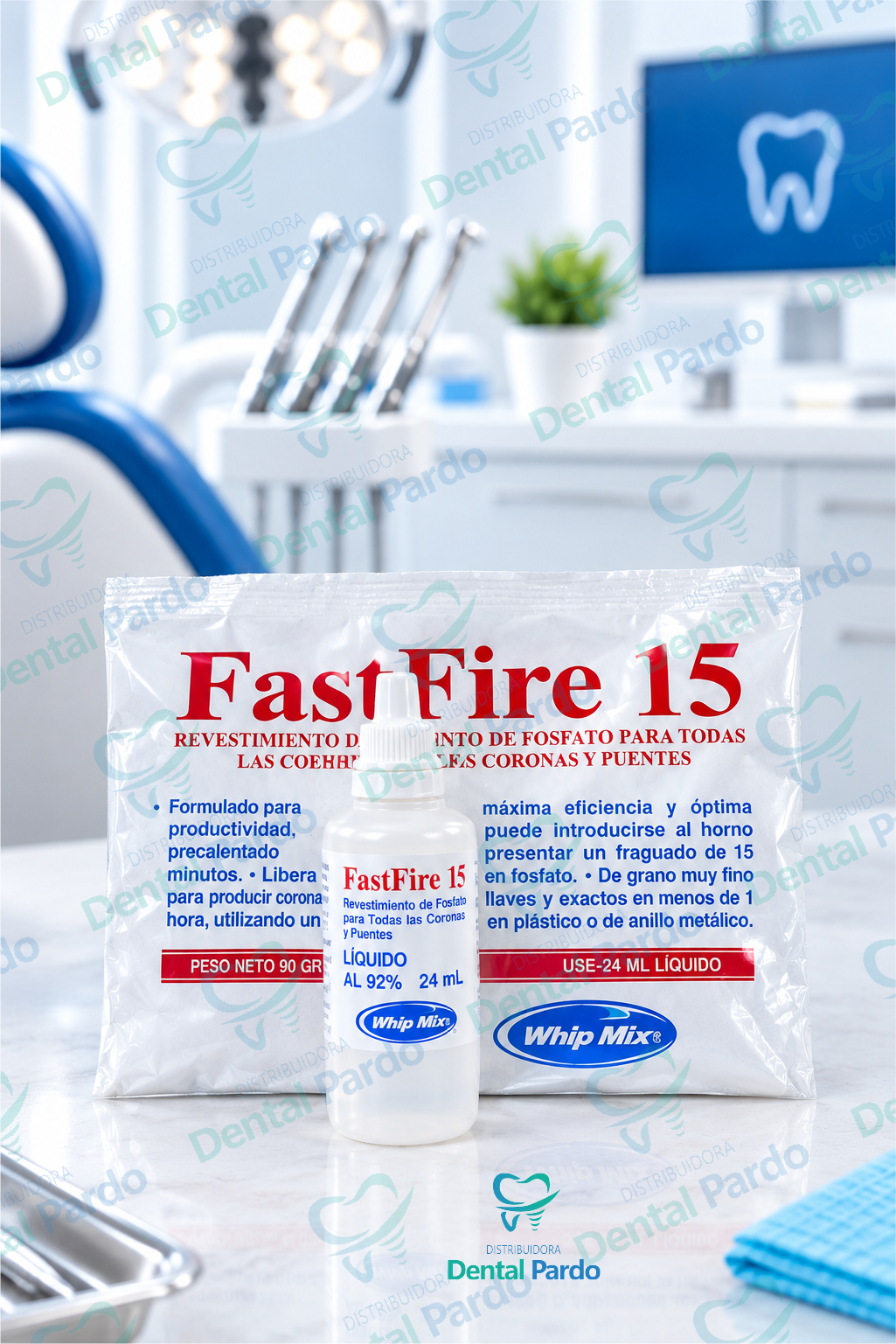 Revestimiento Fastfire 15 | Polvo 90 G + Líquido 24 Ml | Whip Mix