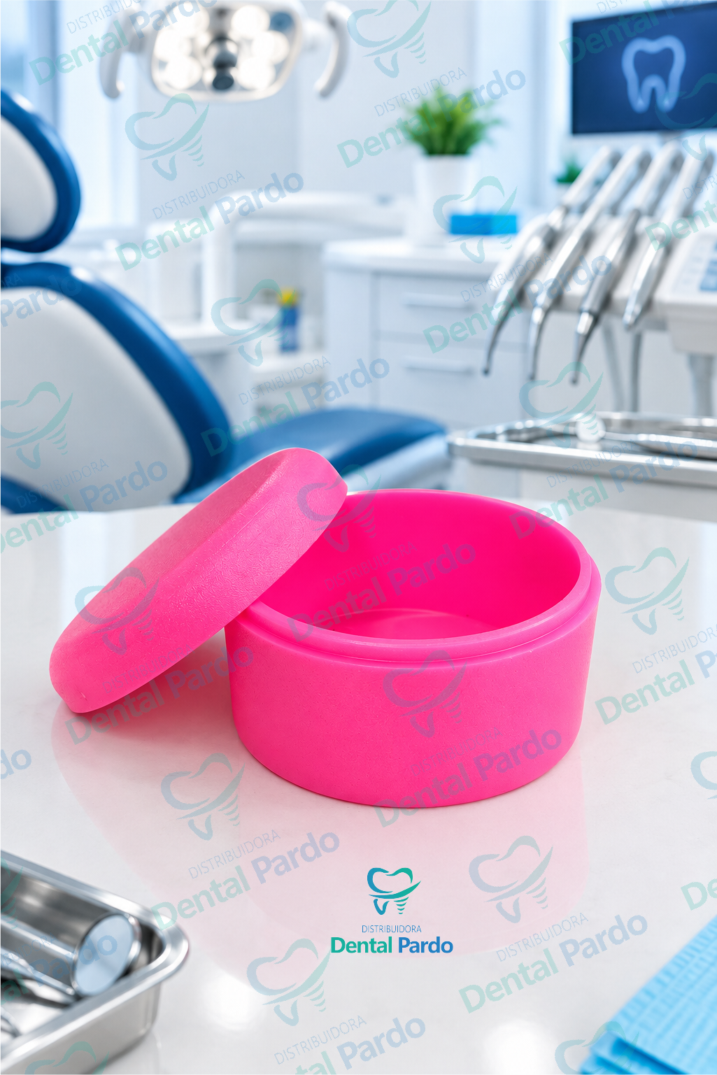 Caja Redonda Porta Prótesis Y Retenedores | Fucsia