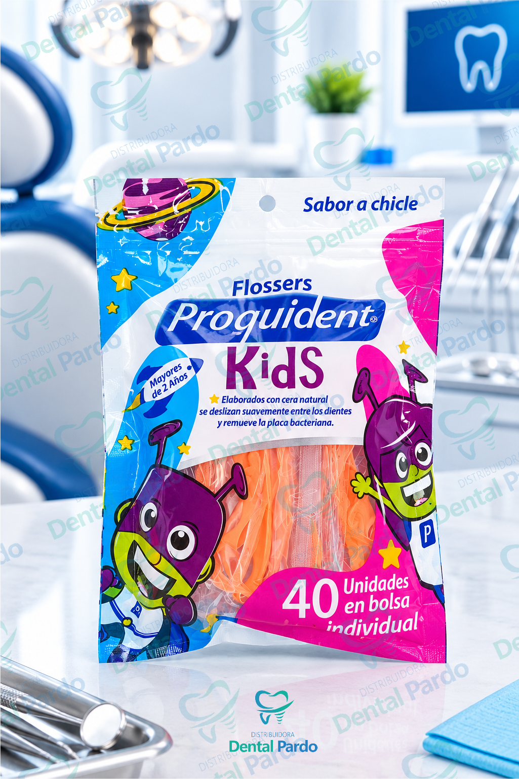 Flossers Infantiles Proquident Kids | Sabor A Chicle | 40 Unidades