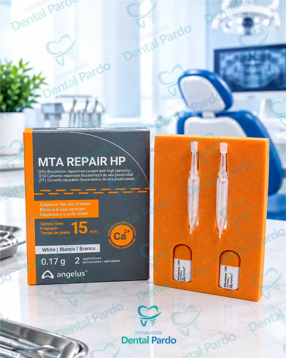 [615-189] Cemento Reparador Biocerámico Mta Repair Hp Blanco (2 Aplicaciones) | Angelus