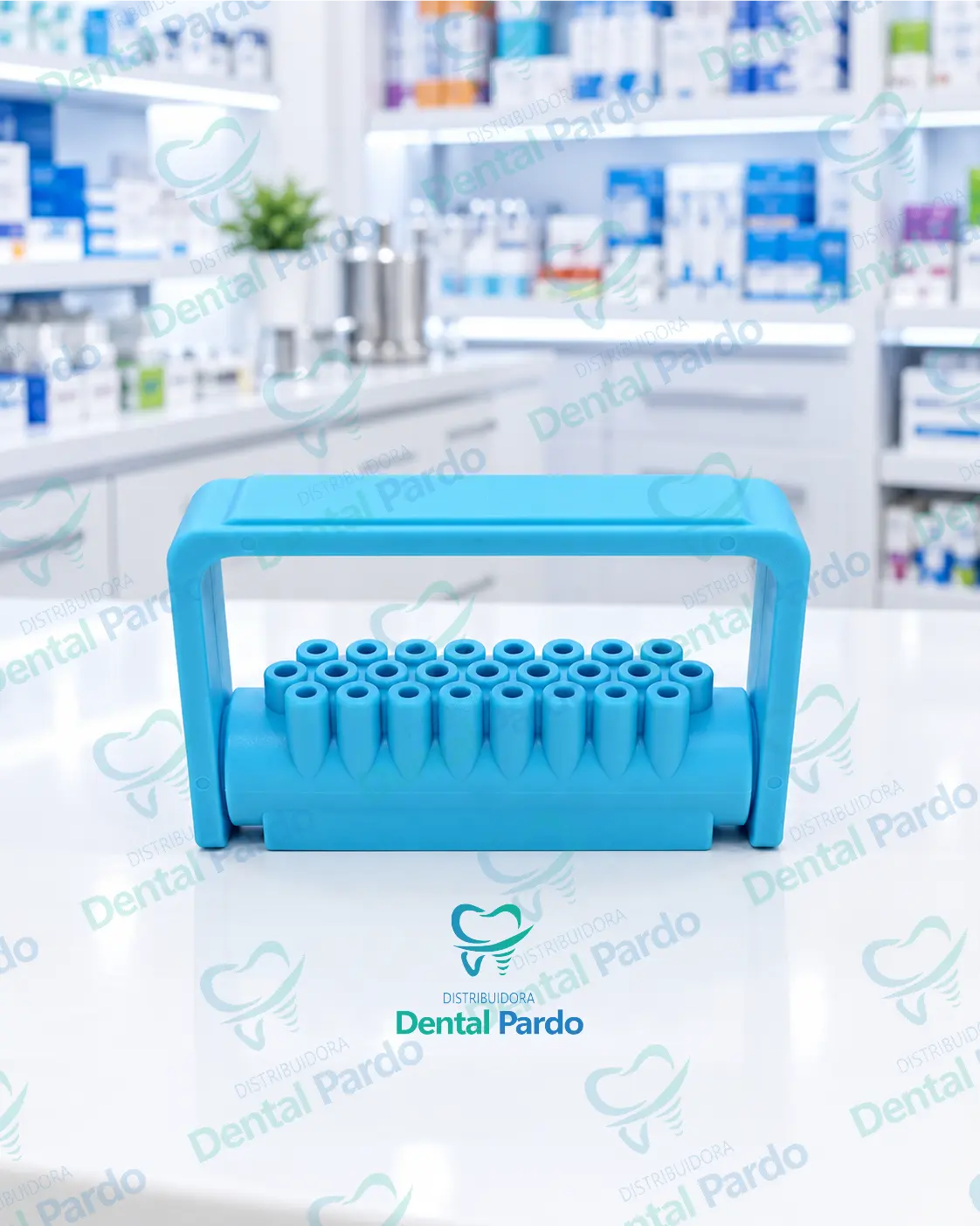 [626-248] Soporte / Fresero Plástico Autoclavable Con Asa (Azul)
