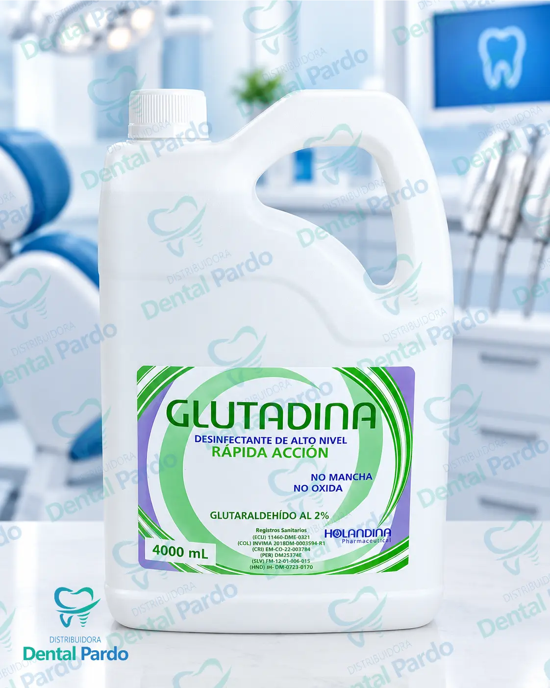 [617-027] Desinfectante De Alto Nivel Glutadina 2% (Galón 4000 Ml) | Holandina