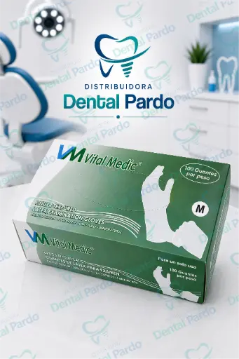 [618-002] Guantes De Látex Vital Medic® Sin Polvo | Talla M | Caja X 100 Unidades