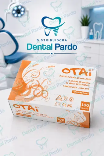 [618-005] Guantes De Vinilo Otai® Transparentes | Sin Polvo | Caja X 100 Unidades