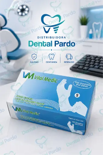 [618-008] Guantes De Látex Vital Medic® Ligeramente Empolvados | Texturizados | Talla S | 100 Unid.