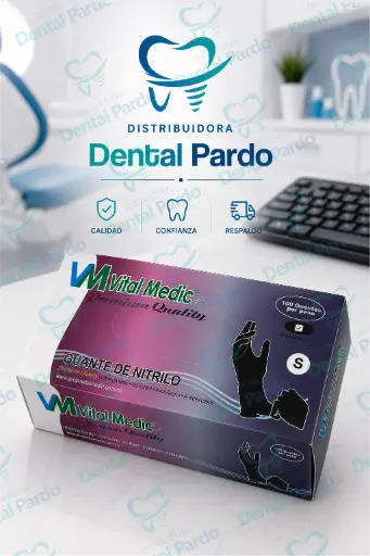 [618-007] Guantes De Nitrilo Vital Medic® Negros | Talla S | Caja X 100 Unidades