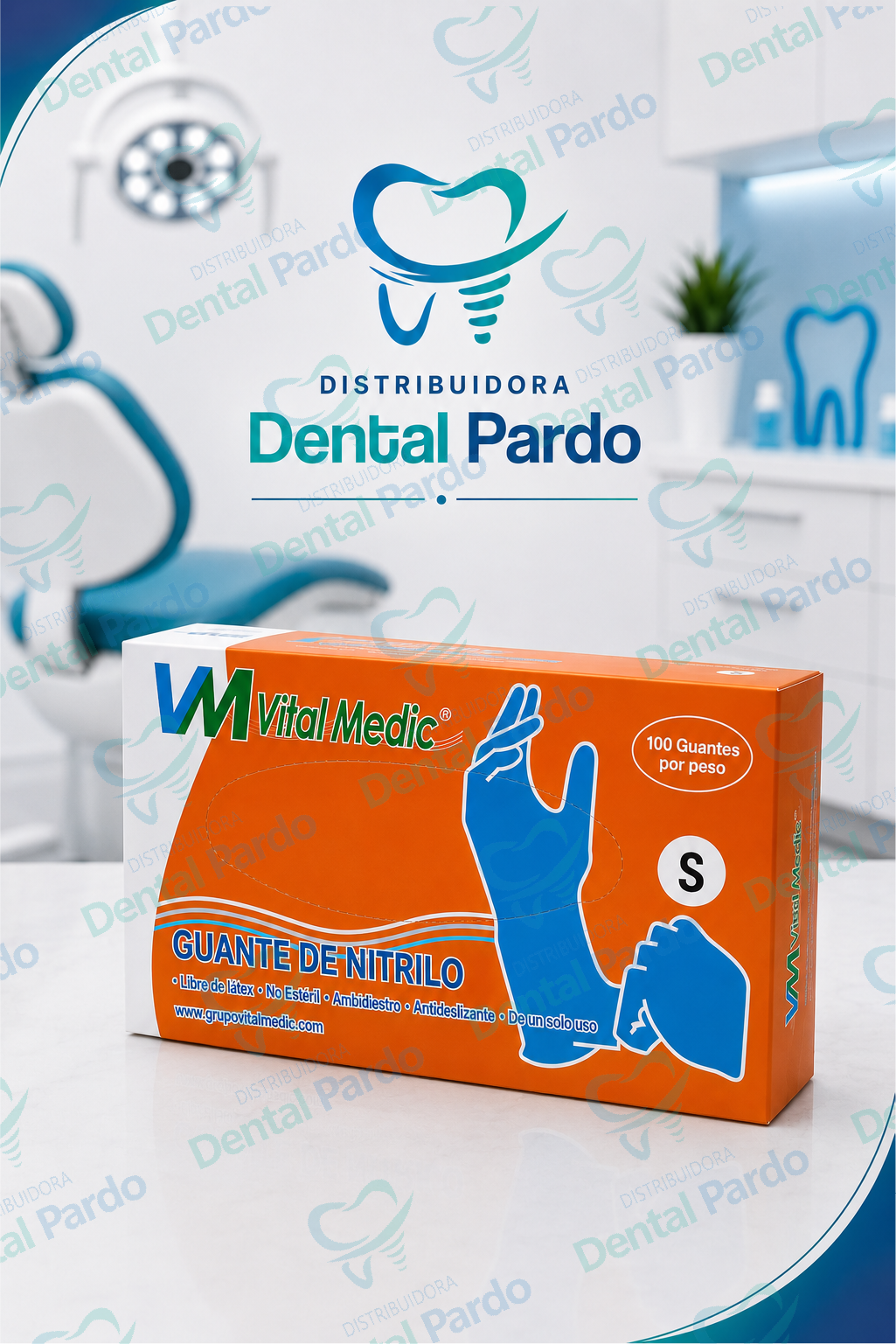 [618-007] Guantes De Nitrilo Vital Medic® Sin Polvo | Talla S | Caja X 100 Unidades