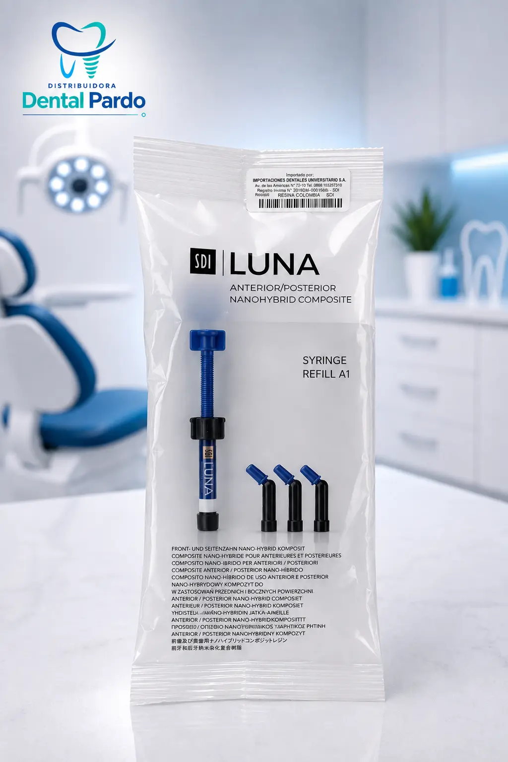 [614-015] Resina Sdi® Luna | Composite Nanohíbrido | Tono A1 | 4 G