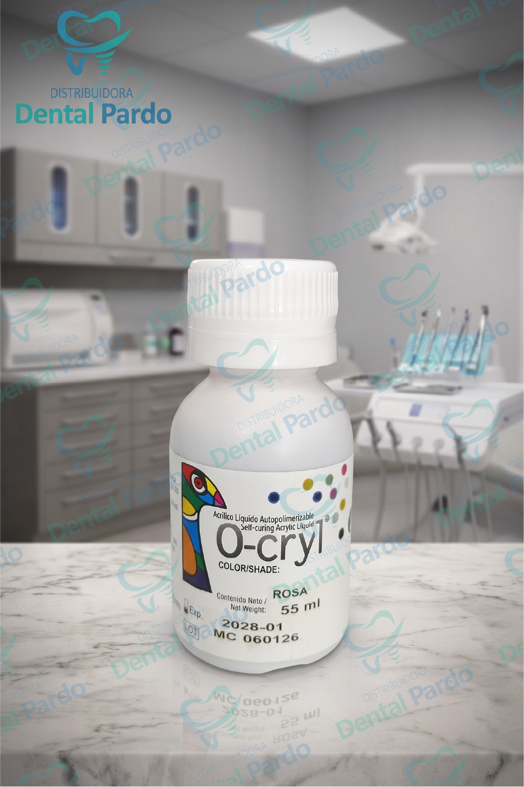 [602-016] O-Cryl New Stetic® | Acrílico Líquido Autopolimerizable (Monómero) Rosa | 55 Ml