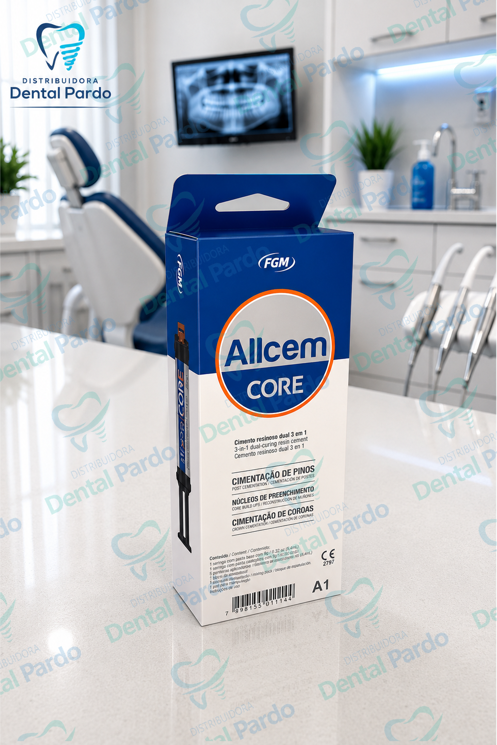 [619-012] Allcem Core Fgm® | Cemento Resinoso Dual 3 En 1 | Jeringa 6 G |