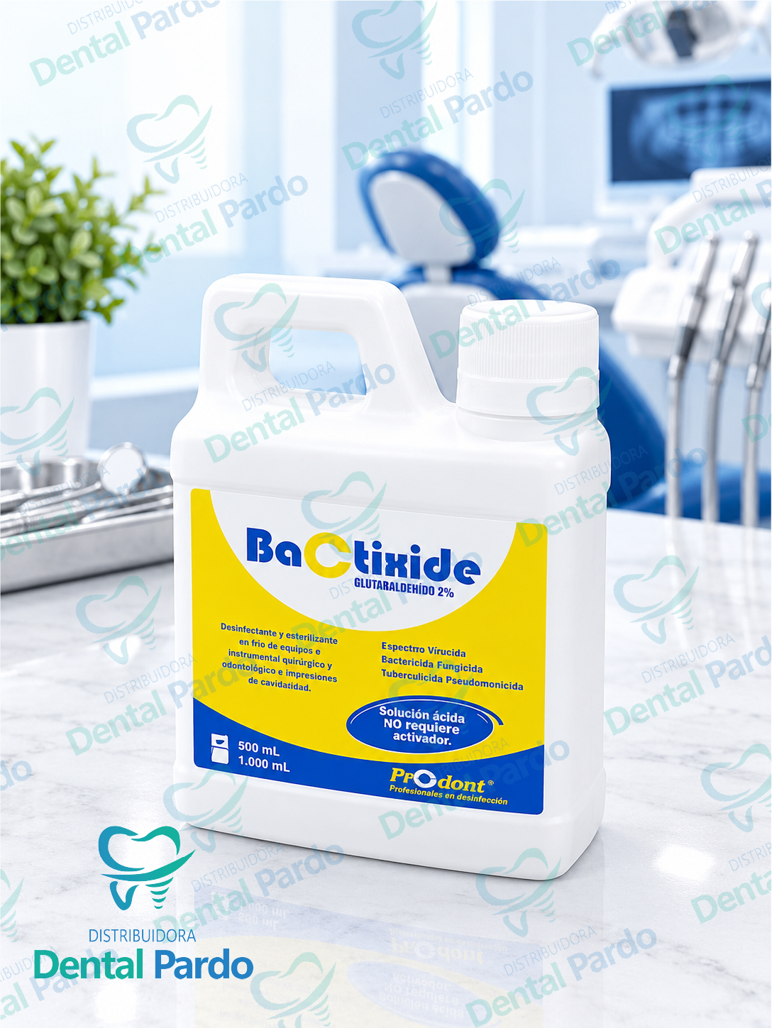 [617-007] Glutaraldehído 2% Bactixide | Desinfectante De Alto Nivel (Sin Activador) | 500 Ml